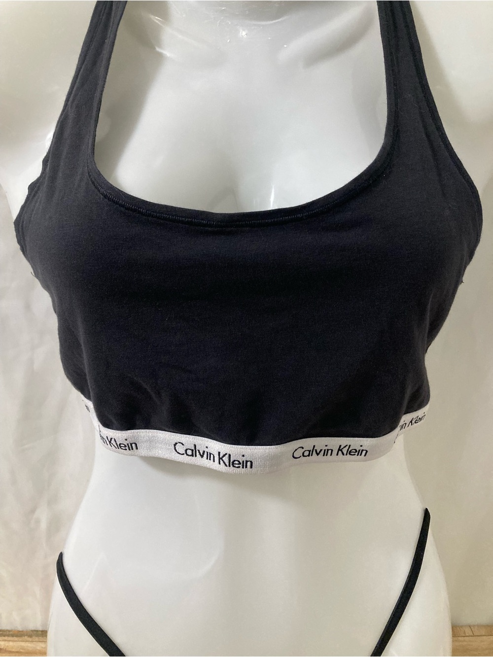 Calvin Klein Black Racerback Bralette Sports Bra Size L